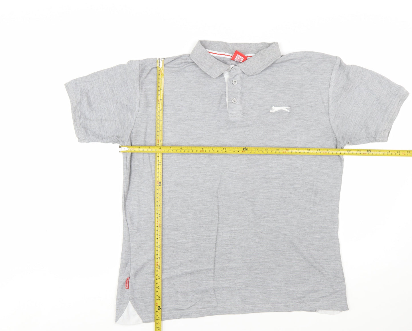 Slazenger Men's Grey Regular Fit Short Sleeve Polo Shirt Size L