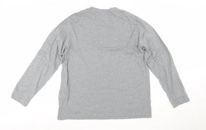 Levi's Men's Grey Long Sleeve Crew Neck Cotton T-Shirt XL