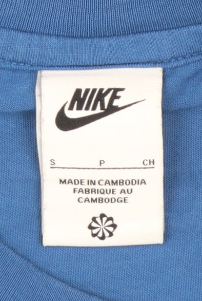 Nike Men's Blue Crew Neck Short Sleeve Cotton T-Shirt Size S