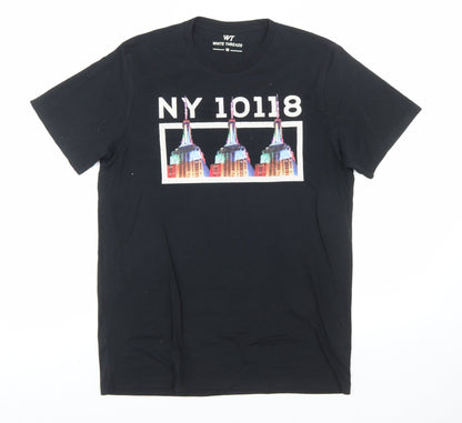 White Threads Men's Black NY Graphic City T-Shirt Size M
