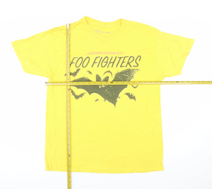 Foo Fighters Men's Yellow Graphic Band T-Shirt Size L