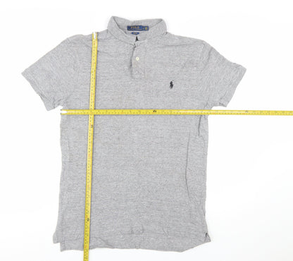 Polo Ralph Lauren Mens Grey Slim Fit Short Sleeve Polo Shirt Size L