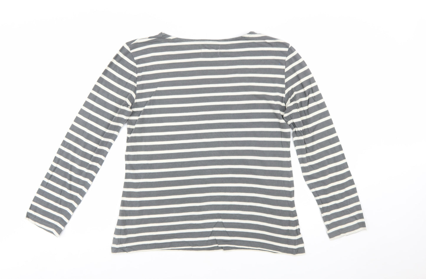 Seasalt Women’s Grey Striped Organic Cotton Sailor Shirt UK 14