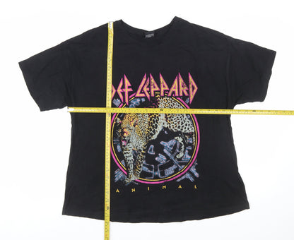 Tu Women’s Black Def Leppard Graphic Band T-Shirt Size 16