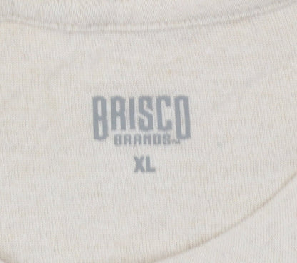 Brisco Brands Men's Beige Lone Star Graphic Retro T-Shirt XL
