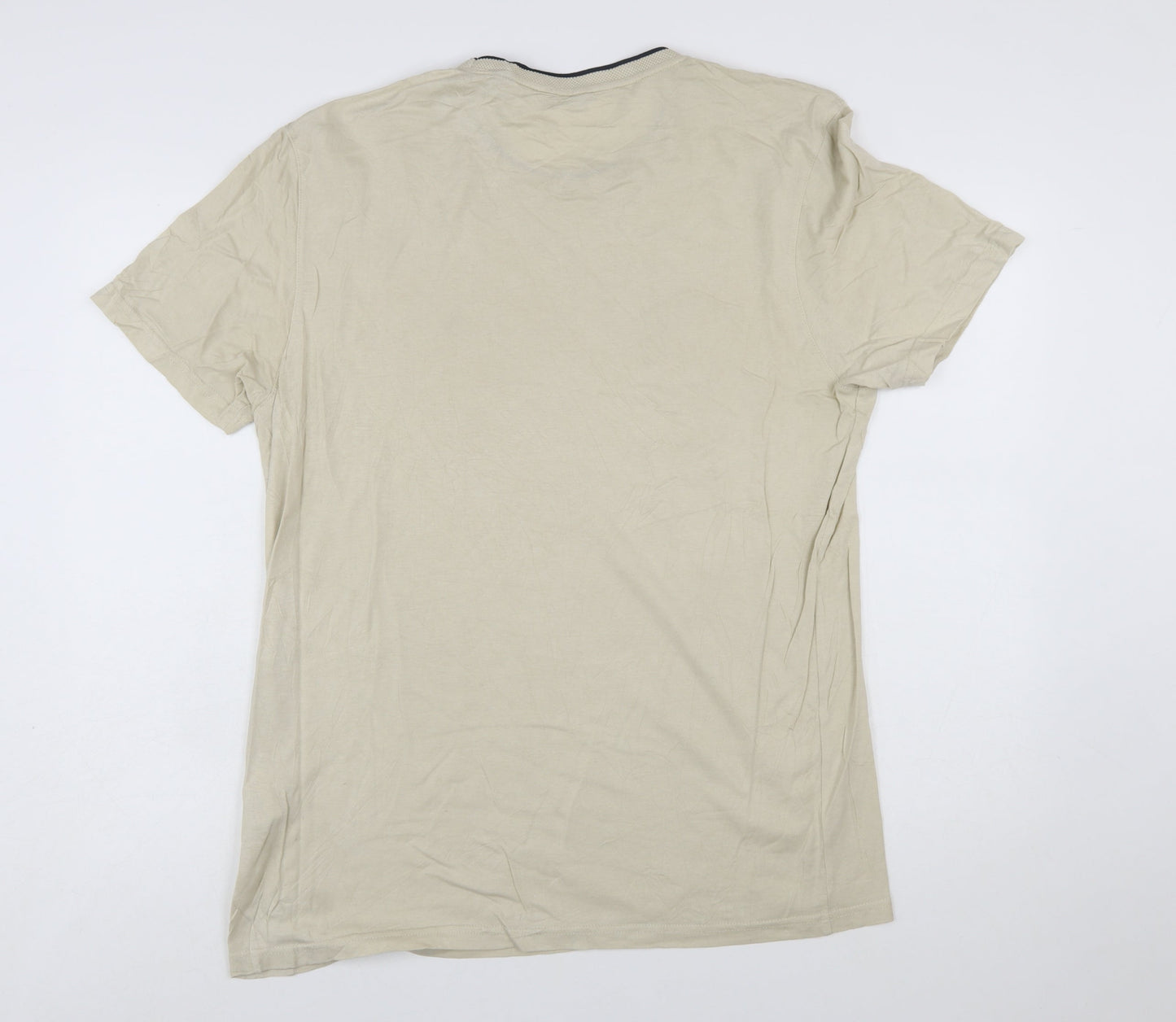 Ted Baker Men's Beige Crew Neck Short Sleeve T-Shirt Size L