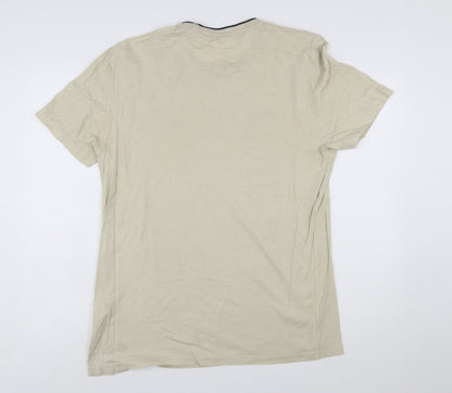 Ted Baker Men's Beige Crew Neck Short Sleeve T-Shirt Size L
