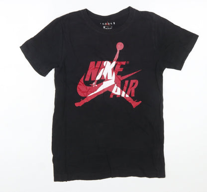 Nike Jordan Boys Black Graphic Print Short Sleeve T-Shirt 10-12 Years
