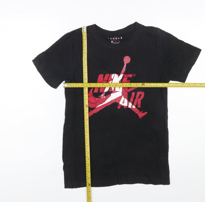 Nike Jordan Boys Black Graphic Print Short Sleeve T-Shirt 10-12 Years