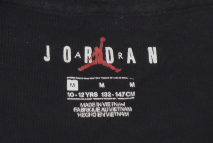 Nike Jordan Boys Black Graphic Print Short Sleeve T-Shirt 10-12 Years