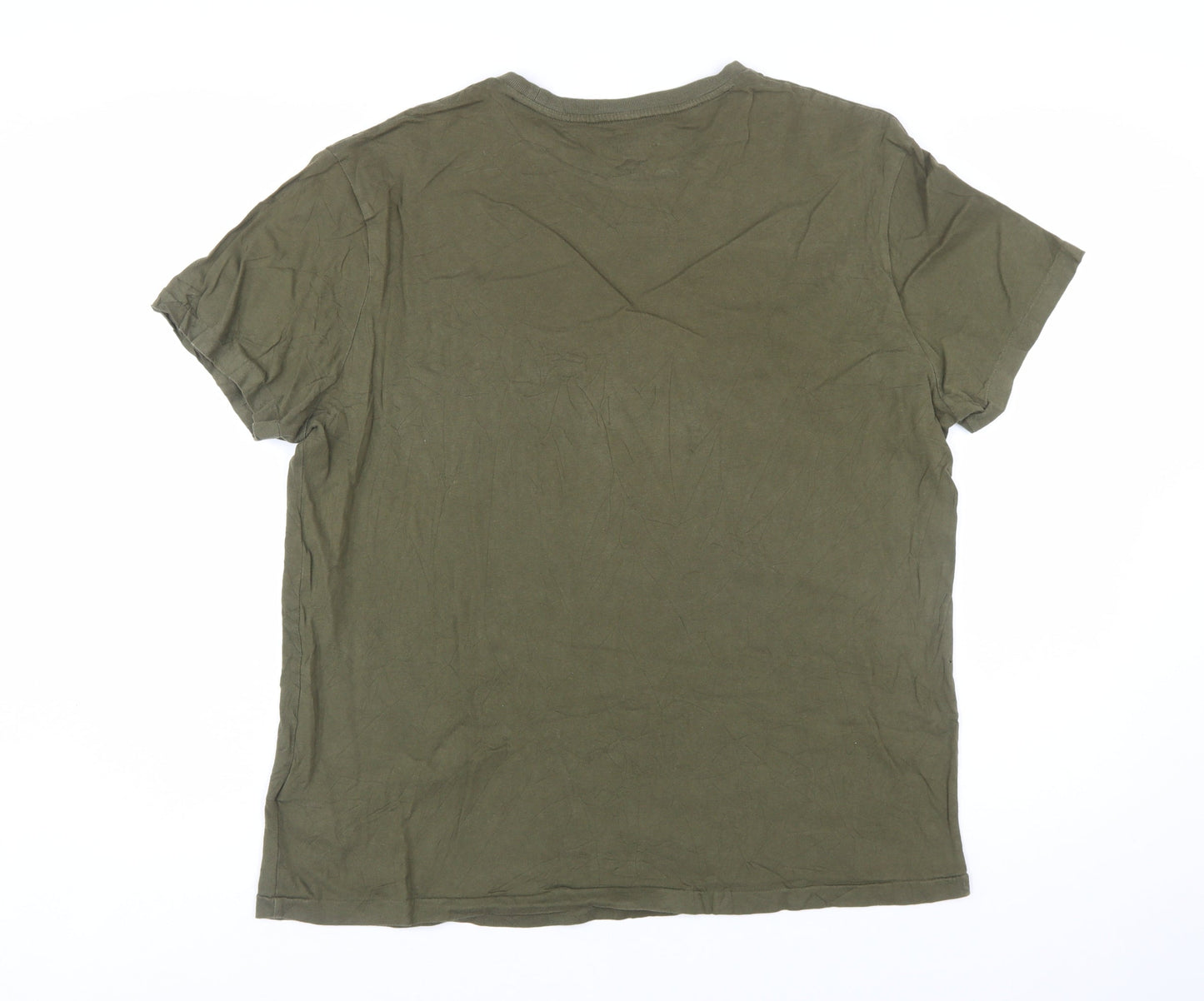 Polo Ralph Lauren Men's Khaki Green Short Sleeve Crew Neck T-Shirt Size L Classic Fit