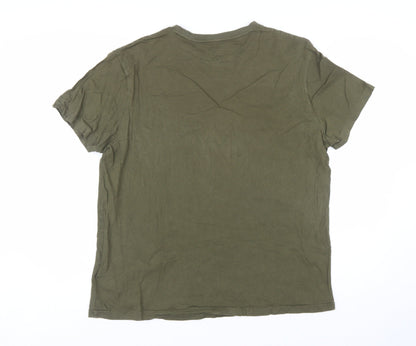 Polo Ralph Lauren Men's Khaki Green Short Sleeve Crew Neck T-Shirt Size L Classic Fit