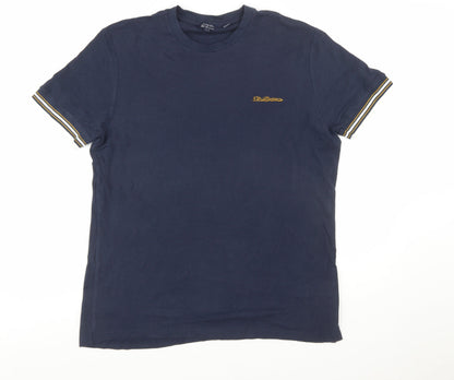 Ben Sherman Men's Dark Navy Crew Neck Short Sleeve Cotton T-Shirt L
