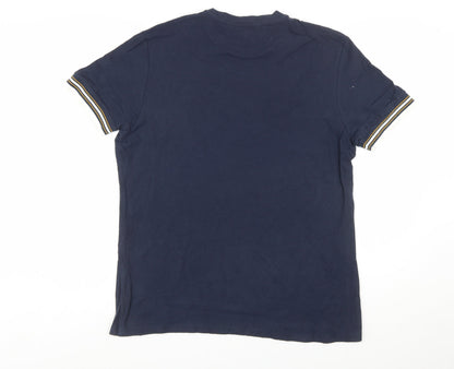 Ben Sherman Men's Dark Navy Crew Neck Short Sleeve Cotton T-Shirt L
