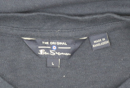 Ben Sherman Men's Dark Navy Crew Neck Short Sleeve Cotton T-Shirt L