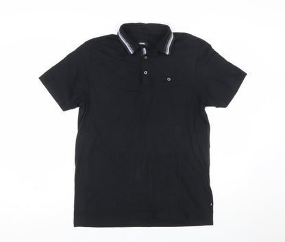 Burton Menswear London Black Polo Shirt Men M Regular Fit Cotton