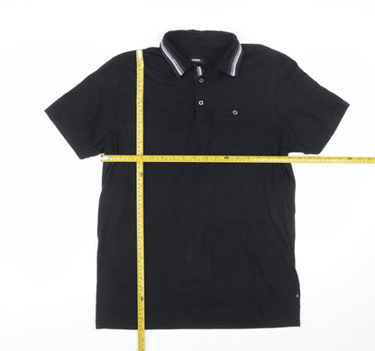 Burton Menswear London Black Polo Shirt Men M Regular Fit Cotton
