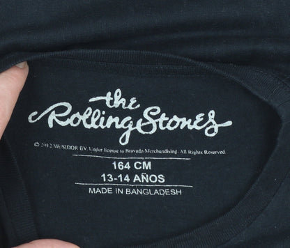 The Rolling Stones Boys Black Long Sleeve Graphic T-Shirt 13-14 Years 164cm