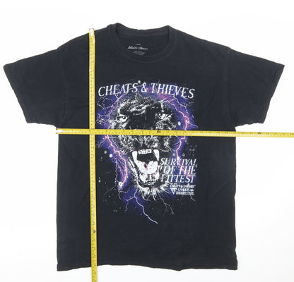 Cheats & Thieves Men's Black Large Graphic Panther T-Shirt