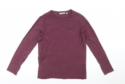 Regatta Men's Purple Long Sleeve Cotton Blend Crew Neck T-Shirt M
