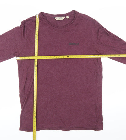 Regatta Men's Purple Long Sleeve Cotton Blend Crew Neck T-Shirt M