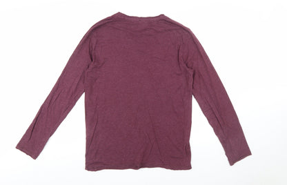 Regatta Men's Purple Long Sleeve Cotton Blend Crew Neck T-Shirt M