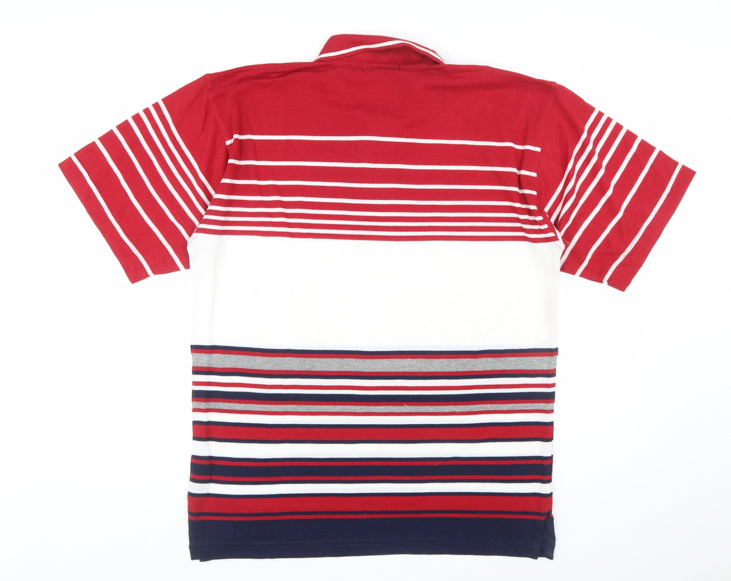 Felicia Men's Multicoloured Striped Cotton Polo Shirt Size L
