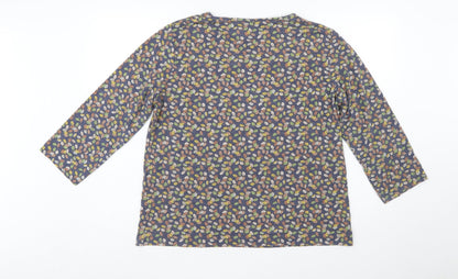 Isle Collection Women's Multicoloured Floral 3/4 Sleeve Top L