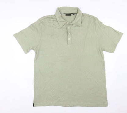 Joseph Abboud Men's Green Cotton Short Sleeve Polo Shirt Size L