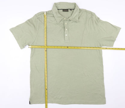 Joseph Abboud Men's Green Cotton Short Sleeve Polo Shirt Size L