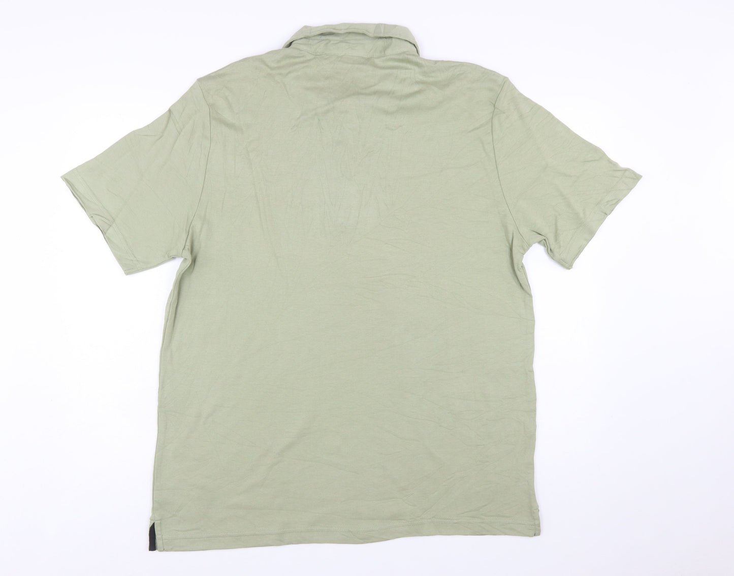 Joseph Abboud Men's Green Cotton Short Sleeve Polo Shirt Size L