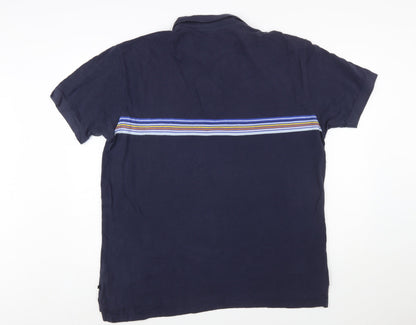 GAP Men's Navy XL Striped Cotton Polo Shirt Classic Fit