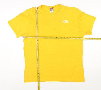 The North Face Men's Yellow Cotton Short Sleeve T-Shirt - Size L