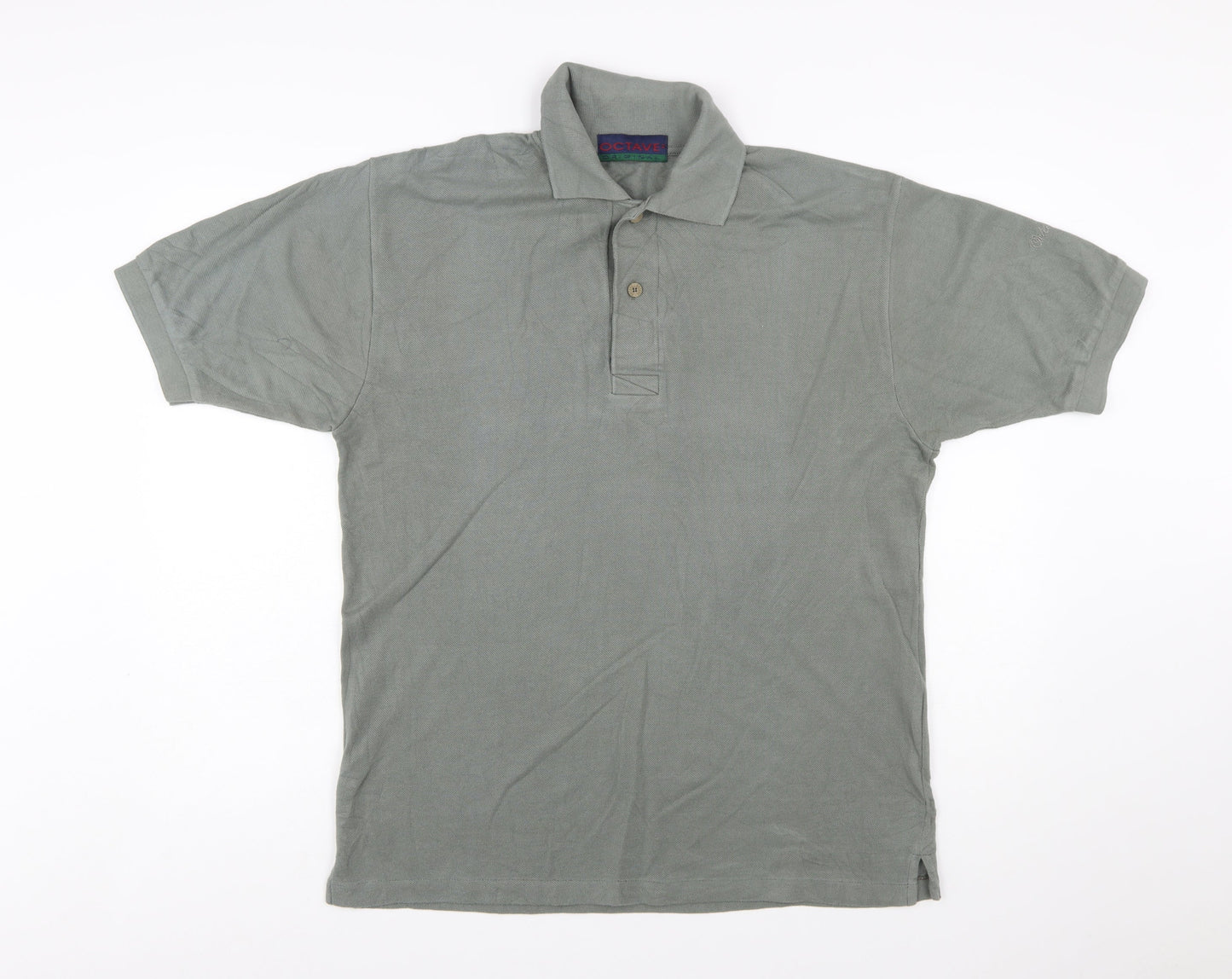Octave Men’s Grey Cotton Polo Shirt XL Short Sleeve Classic Fit