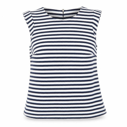 Dorothy Perkins Women Blue Striped Sleeveless Blouse Size 12