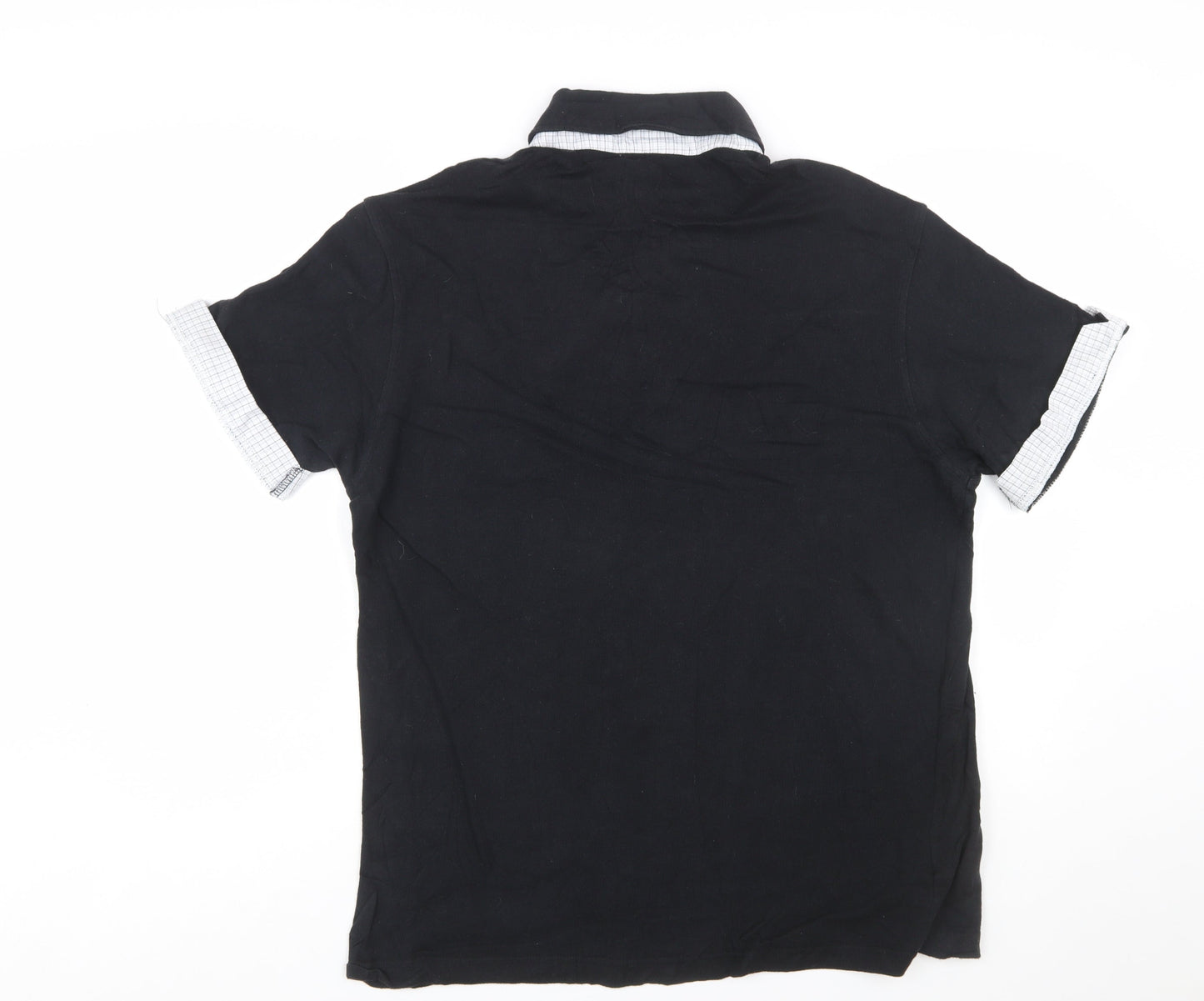 One True Saxon Men's Black XXL Short Sleeve Cotton Polo Shirt