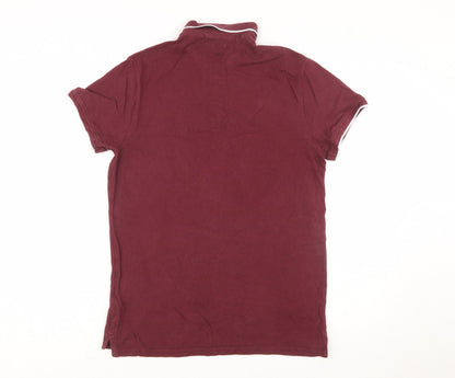 Jack Wills Men's Red Cotton Polo Shirt M Short Sleeve Classic Style