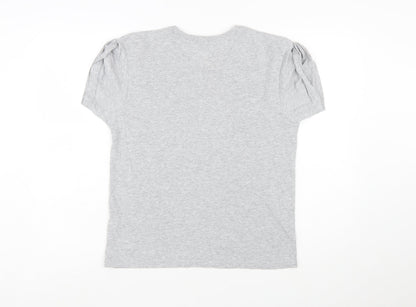 Topshop Women’s Grey Dinosaur Print Short Sleeve T-Shirt Size L