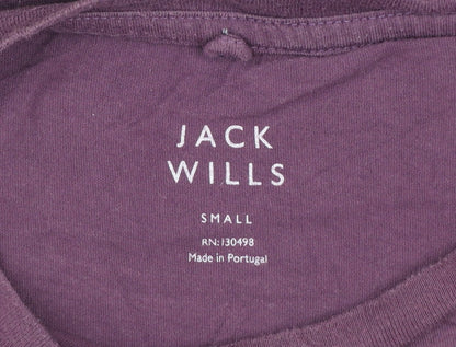 Jack Wills Men's Purple Cotton Crew Neck Short Sleeve T-Shirt Size S