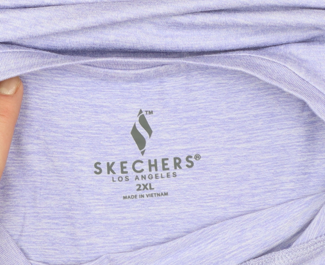 Skechers Women’s Purple 2XL Short Sleeve Active T-Shirt