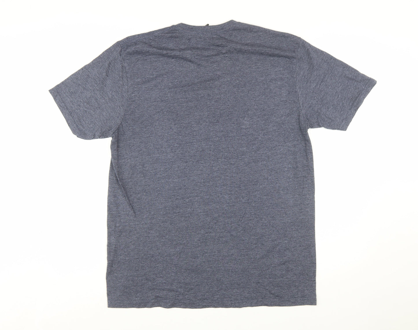 Gildan Men's Blue Classic Motorcycle Graphic Short Sleeve T-Shirt - L