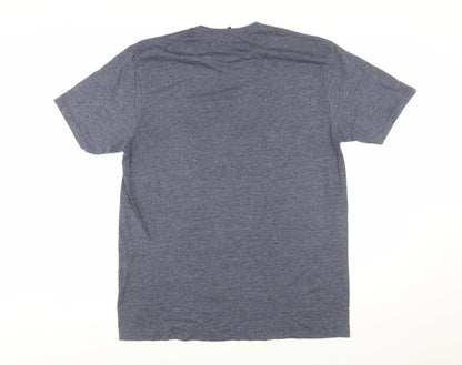 Gildan Men's Blue Classic Motorcycle Graphic Short Sleeve T-Shirt - L