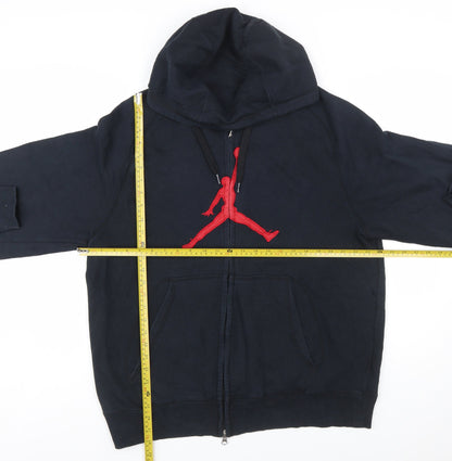 Jordan Men's Black Full Zip Hoodie L Red Jumpman Logo