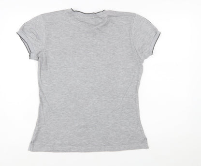Lonsdale Women’s Grey Logo T-Shirt Size 16 Short Sleeve Jersey Top