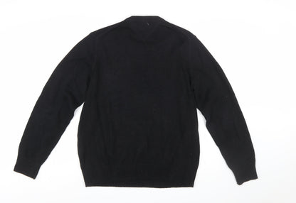 Tommy Hilfiger Men’s Black Cotton Crew Neck Jumper L