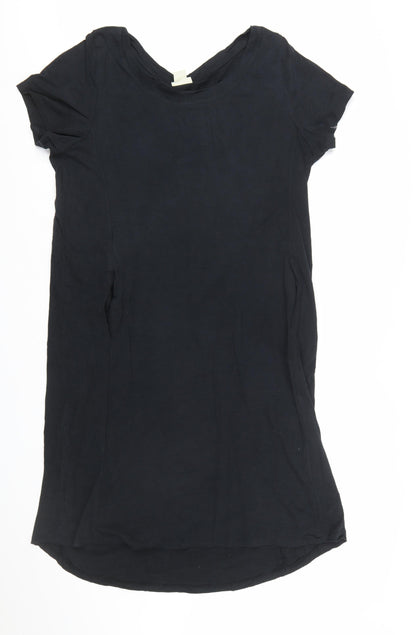 Zim & Zoe Women Black Size 16 Cotton T-Shirt Dress