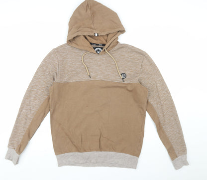 Intense Mens Beige Pullover Hoodie Size L Regular Fit Cotton Blend
