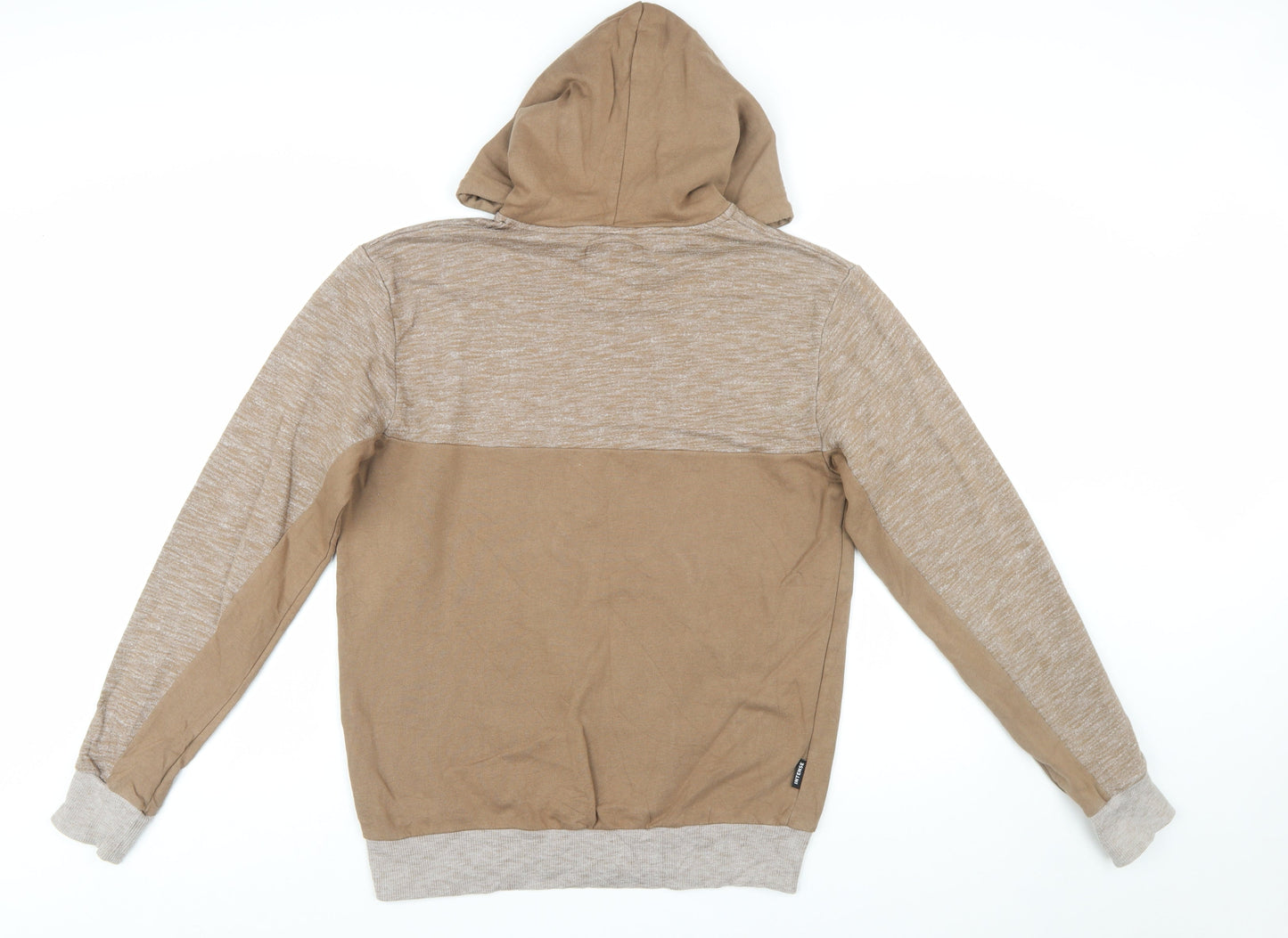 Intense Mens Beige Pullover Hoodie Size L Regular Fit Cotton Blend