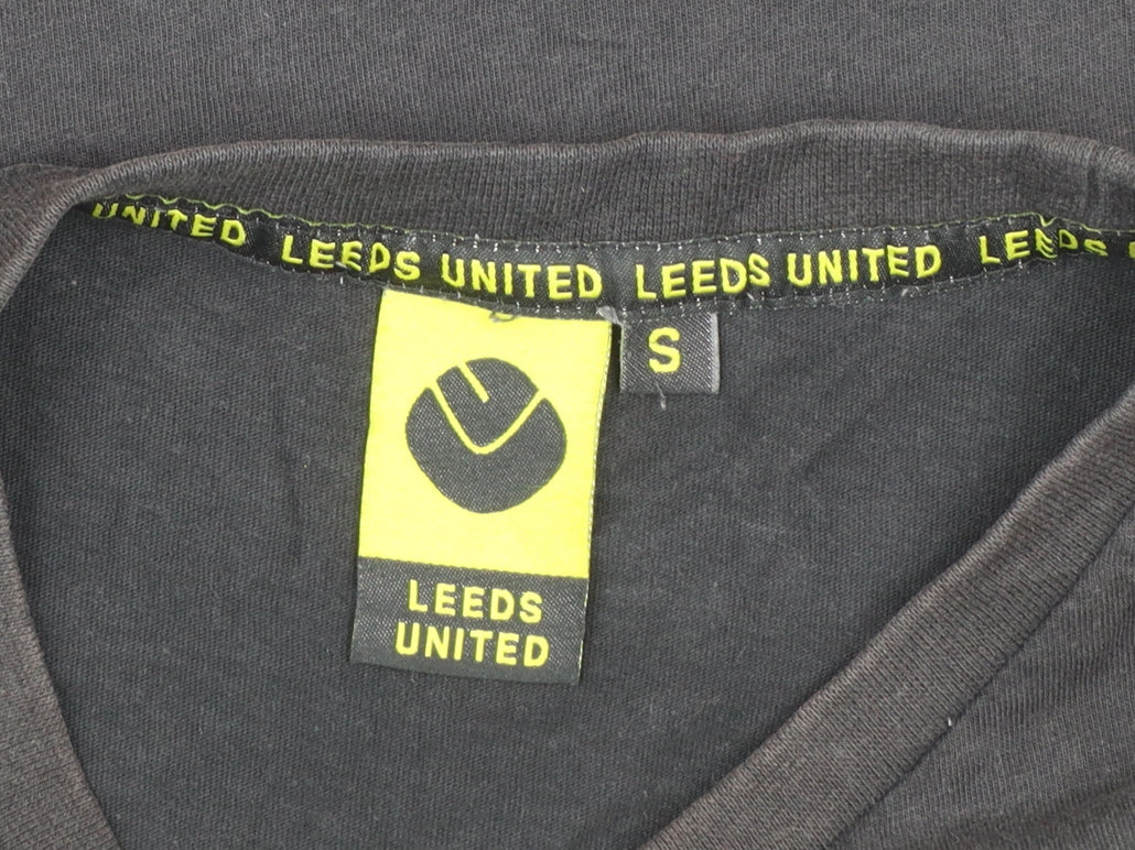 Leeds United Men's Black Graphic Print Cotton T-Shirt Size S