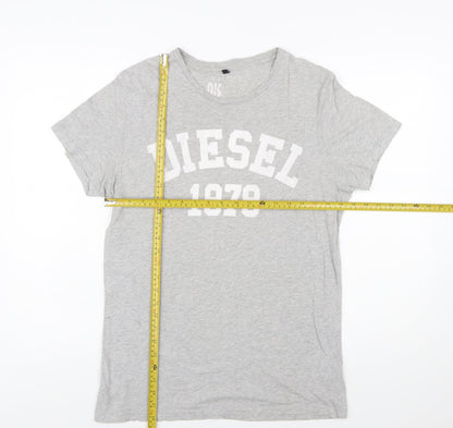 Diesel Men’s Grey 1978 Graphic Cotton T-Shirt Size L Regular Fit
